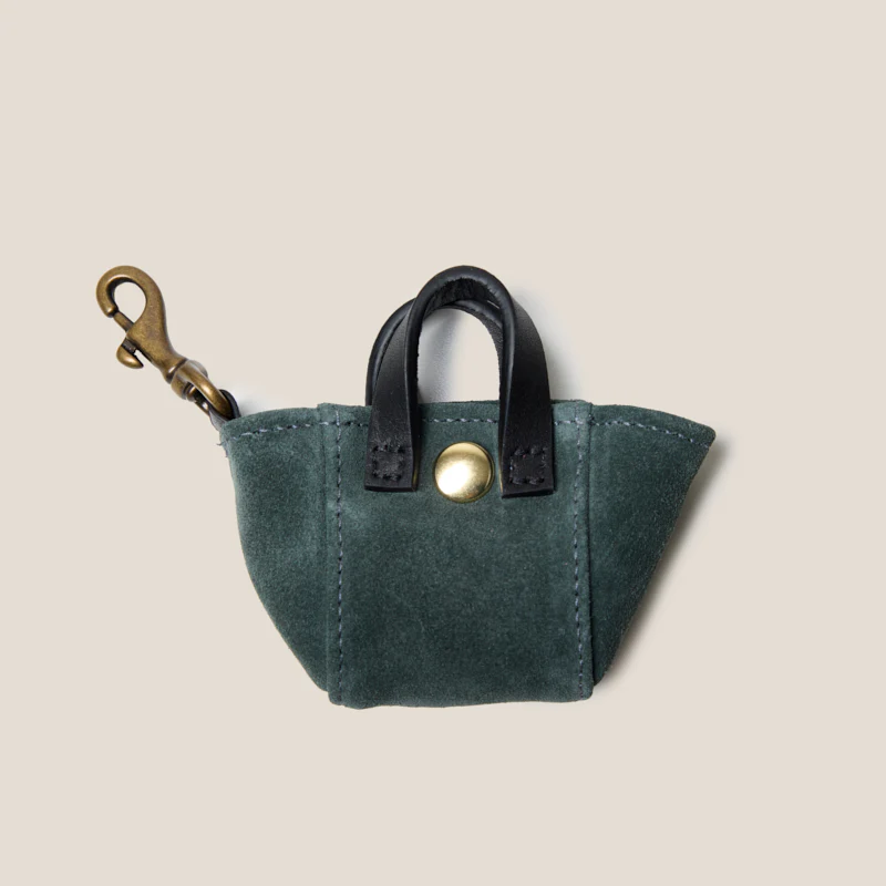Tote Bag Charm - Suede Bottle Green