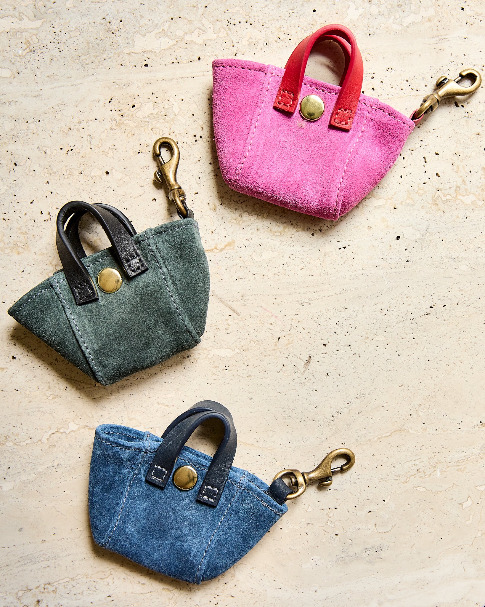Tote Bag Charm - Suede Bottle Green - Image 3