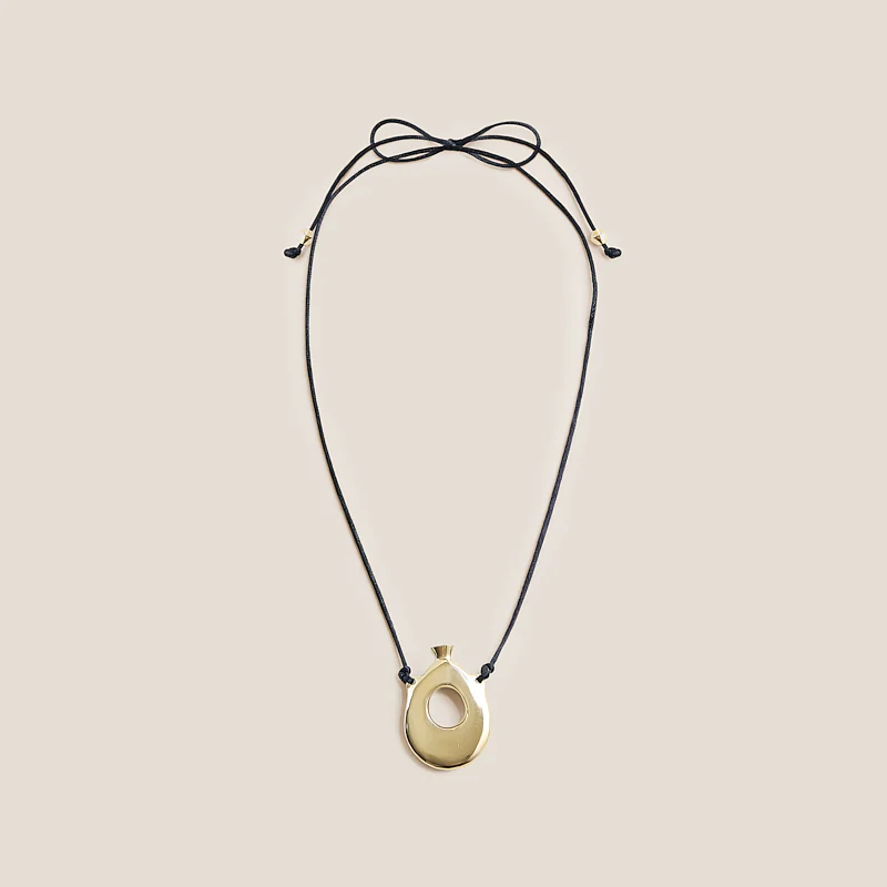 Vessel Pendant Necklace with Black Satin Cord