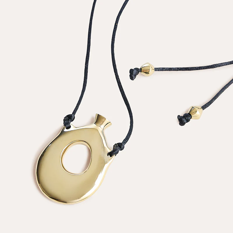 Vessel Pendant Necklace with Black Satin Cord - Image 3