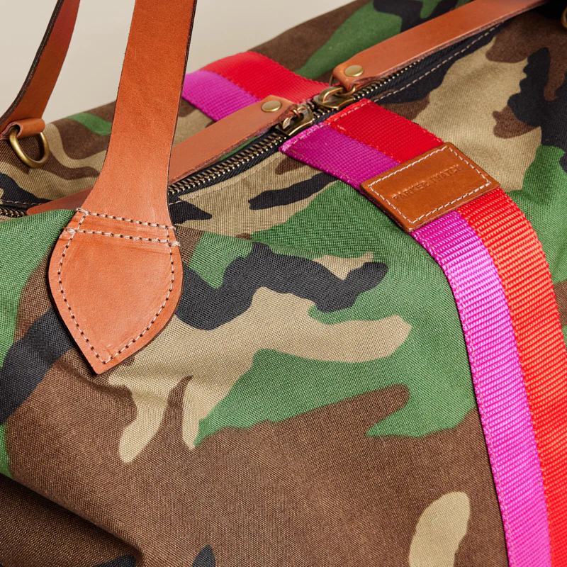 XL Charlie - Nylon Camo with Pink and Red Stripe - Image 4