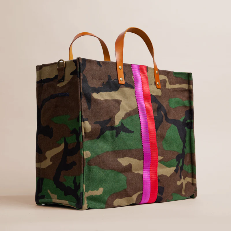 XL Mimi - Nylon Camo with Pink & Red Stripe - Image 3