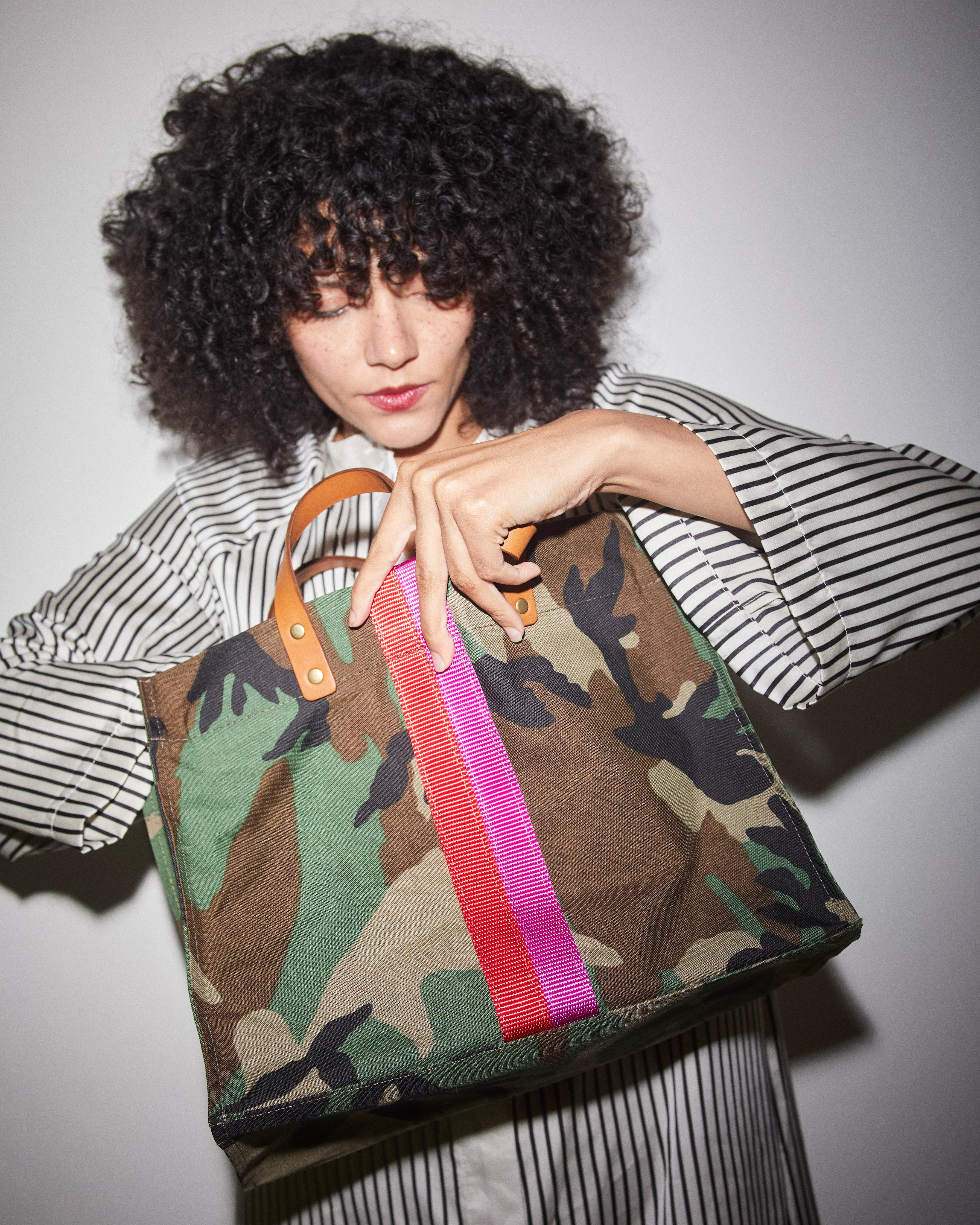 XL Mimi - Nylon Camo with Pink & Red Stripe - Image 4