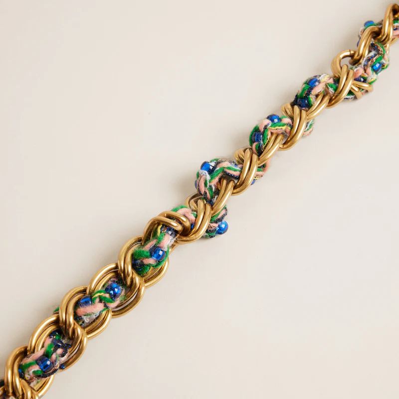 Gumball Yarn in Chain Shoulder Strap - Blue & Green - Image 3