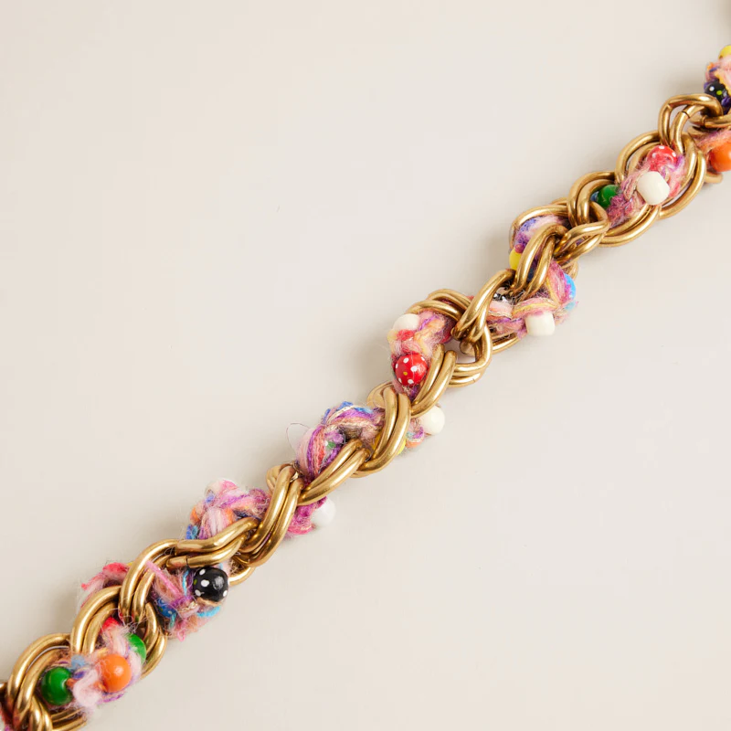 Gumball Yarn in Chain Shoulder Strap - Pink Multi - Image 3